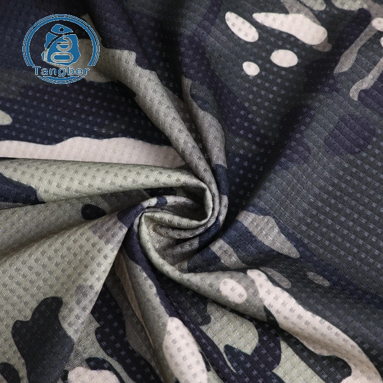 
 Китайский поставщик, камуфляжная сетчатая ткань с принтом на заказ из 100 полиэстера для спортивной одежды  