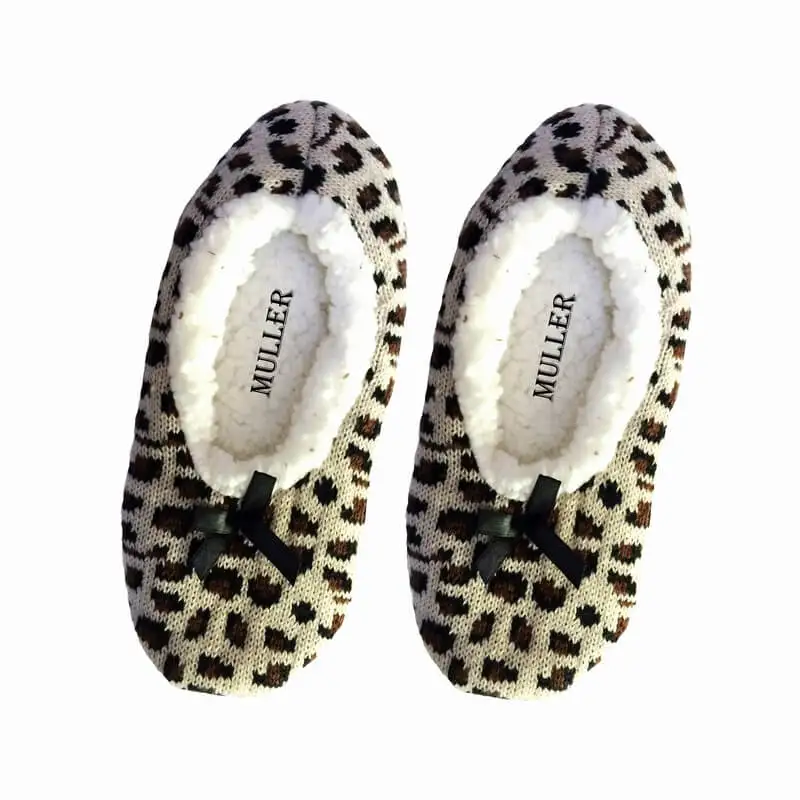 leopard print slipper socks