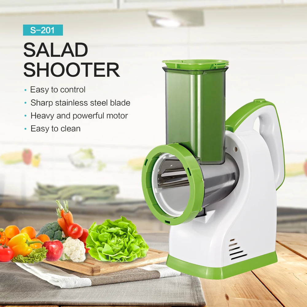 Perfect 5 in 1 Mini Electric Stainless Steel Blade Vegetable Chopper Fruit Cutter Food and Ice Cream Shred Slicer & Salad Maker