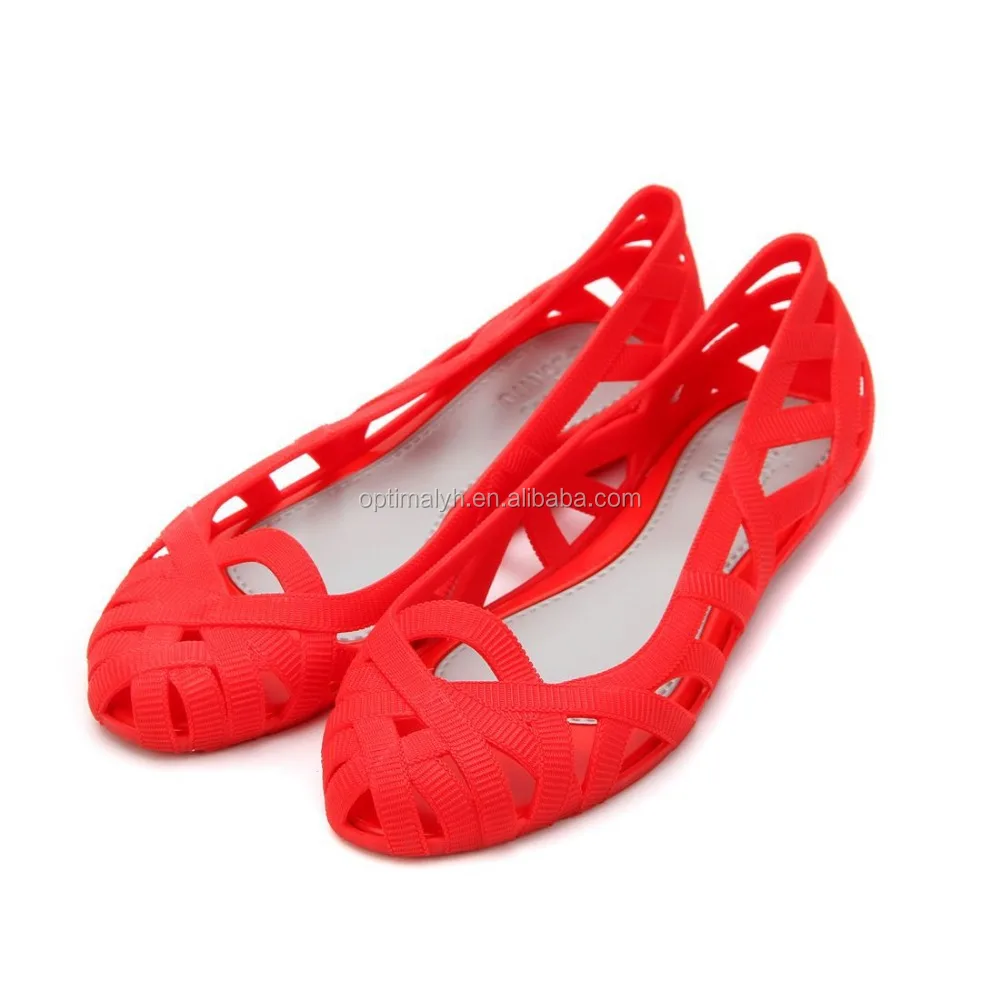 girls red jelly shoes