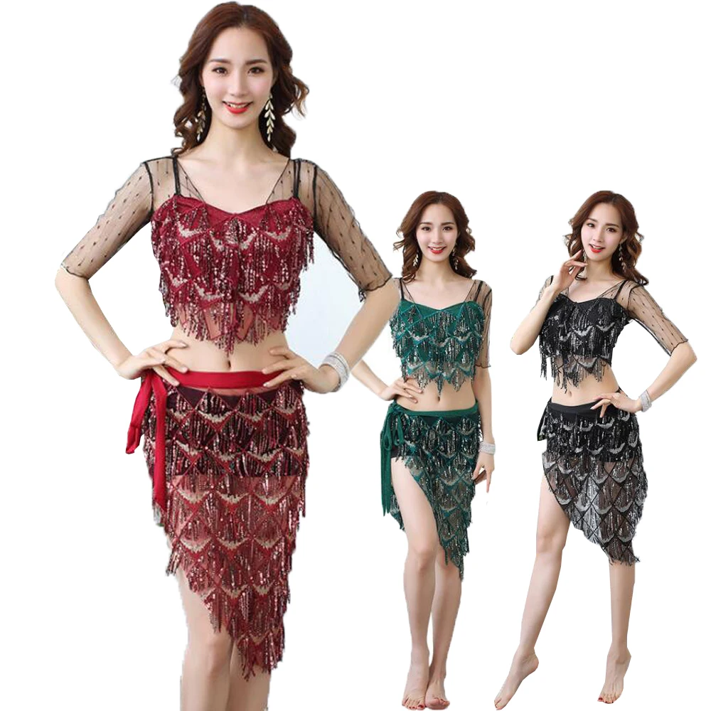 Womens Sexy Glitter Sequin Tassel Performance Practice Costume wear for Belly  Dance| Alibaba.com