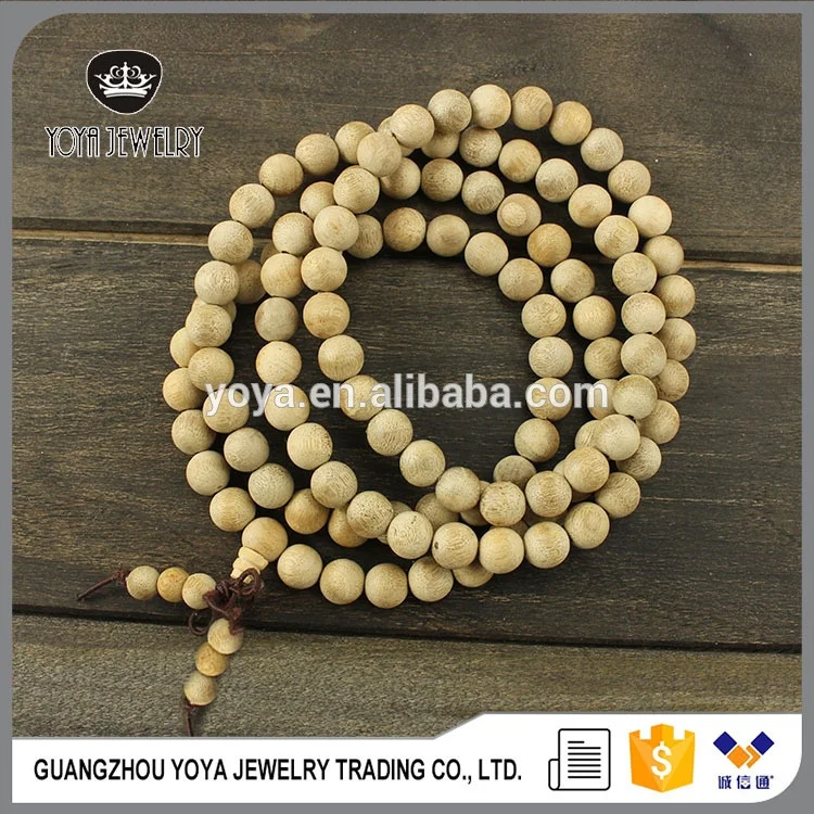 Mala In Legno Di Sandalo | Collana Di Preghiera Buddhista Con 108 Perle | Lunghezza 80 Cm | Per Meditazione