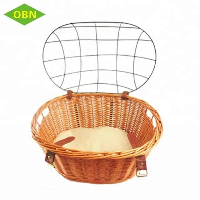 wicker bicycle basket for dogs