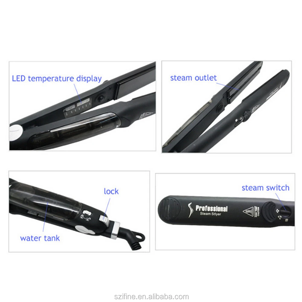 2018 Innovative Argan Oil Steam Hair Straightener Private Label Flat Iron with Titanium Plates for Home & Salon Use