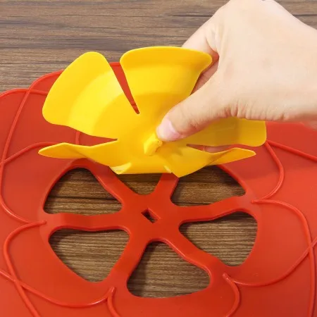 Безопасная силиконовая крышка для кастрюль кухонная 10 дюймов пролива горшка кипячения красного