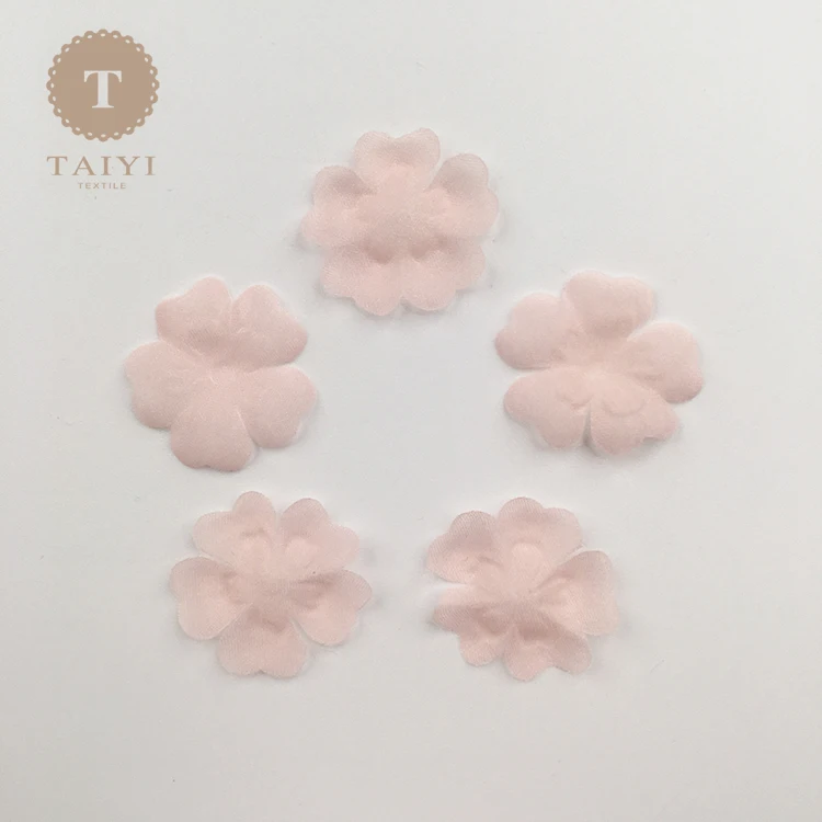 Оптовая продажа Заводская дешевая декоративная Цветочная органза ручной работы