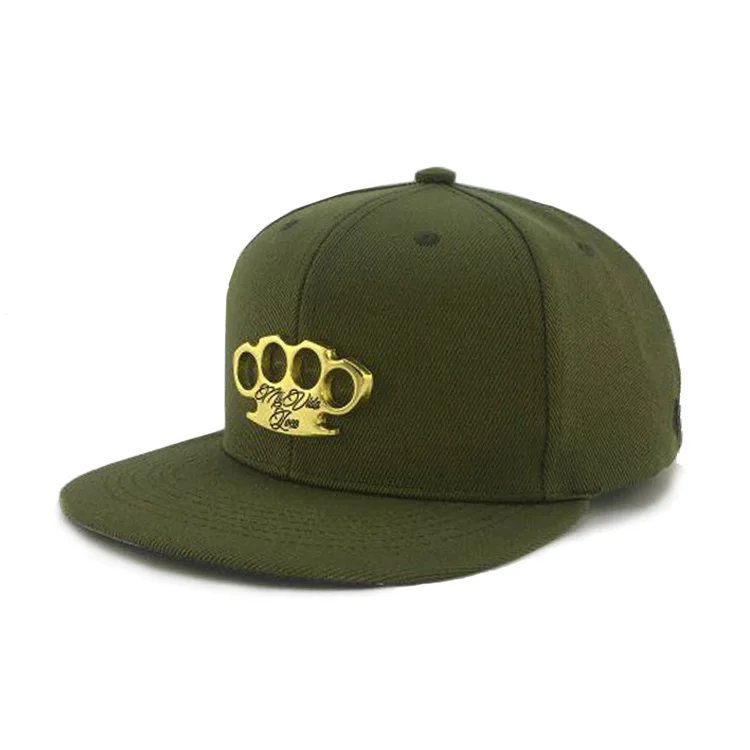 High Quality Custom Metal Plate Snapback Hat  Unisex Wholesale Customization