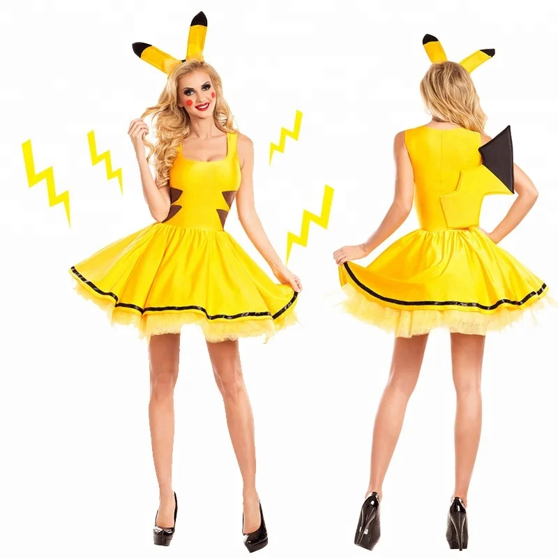 Costume Pikachu Dress With Tail,High Quality Pikachu Costume,Pikachu Costum...