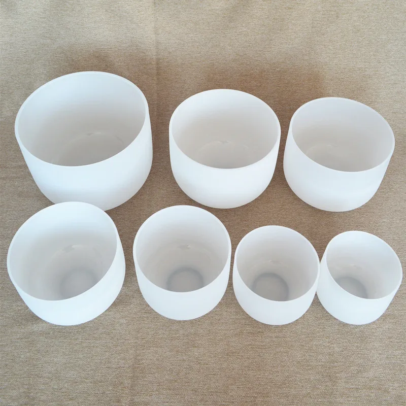 HF 14 Inch Root Chakra C Note Classic Frosted Quartz Crystal Singing Bowl With Carring Case