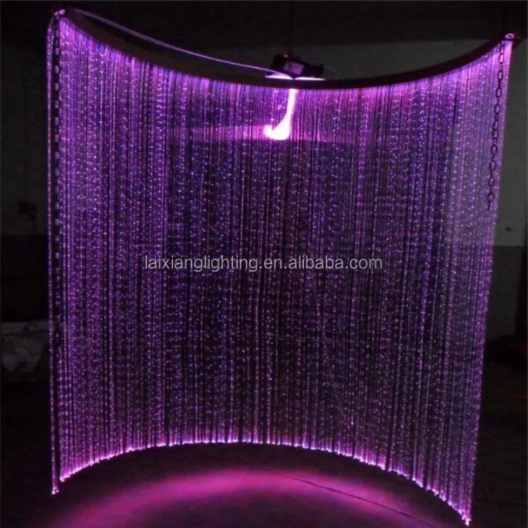
 Colorful waterfall optical fiber curtain lighting decoration made by sparkle glowing optical fiber  