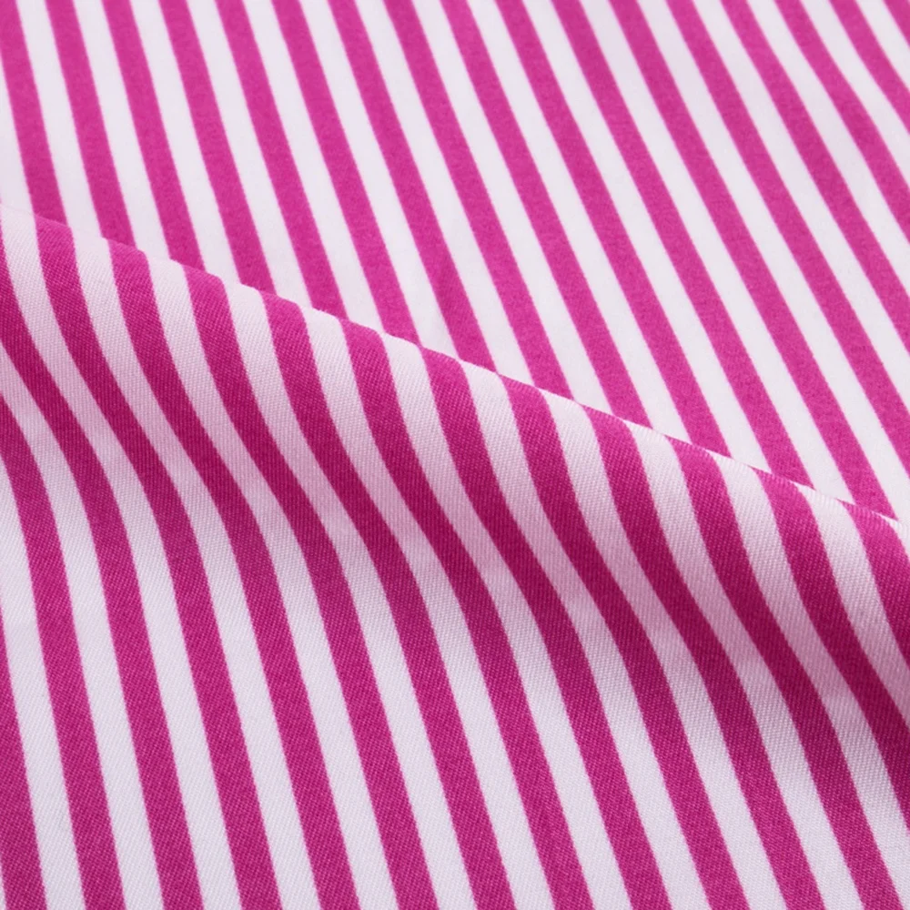 Полиэфирная хлопчатобумажная ткань, многоцветная полоска 0,5 см для рубашек и одежды