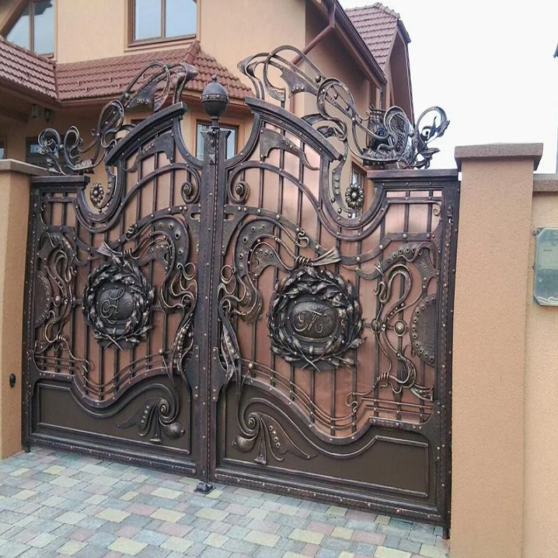 New Simple Beautiful Wrought Iron Swing Gate Designs for Villas $500 Cash Coupon Included