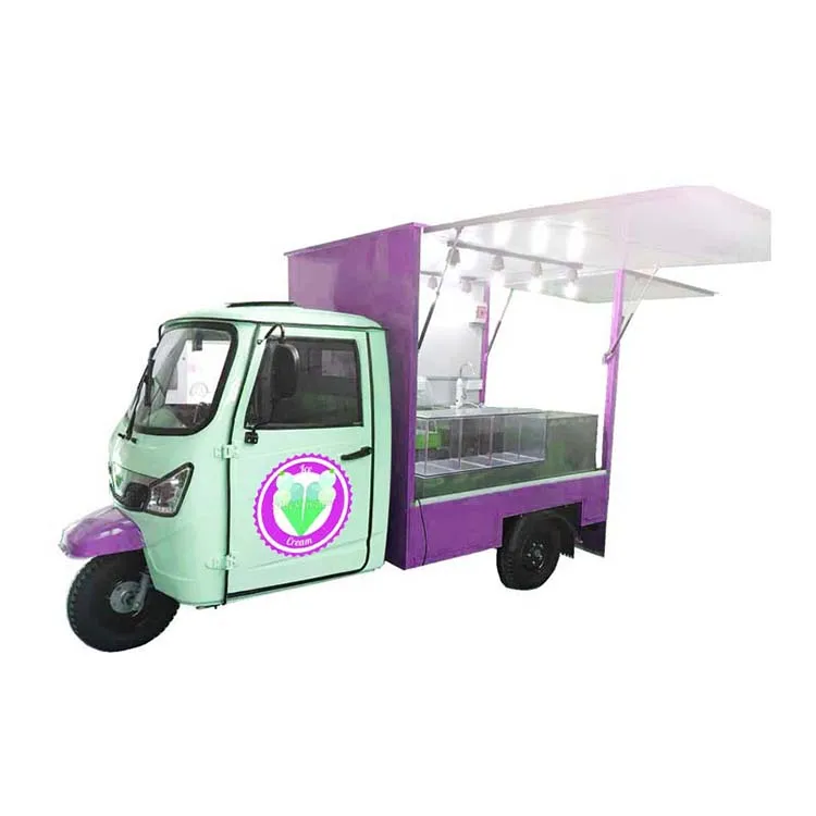 Newest 3 Wheel Piaggio Ape Mobile Fast Food Truck for Ice Cream Cart Sale