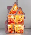 Doll house with furniture Handmade wooden house diy birthday gifts 3D puzzles for adults and lovers