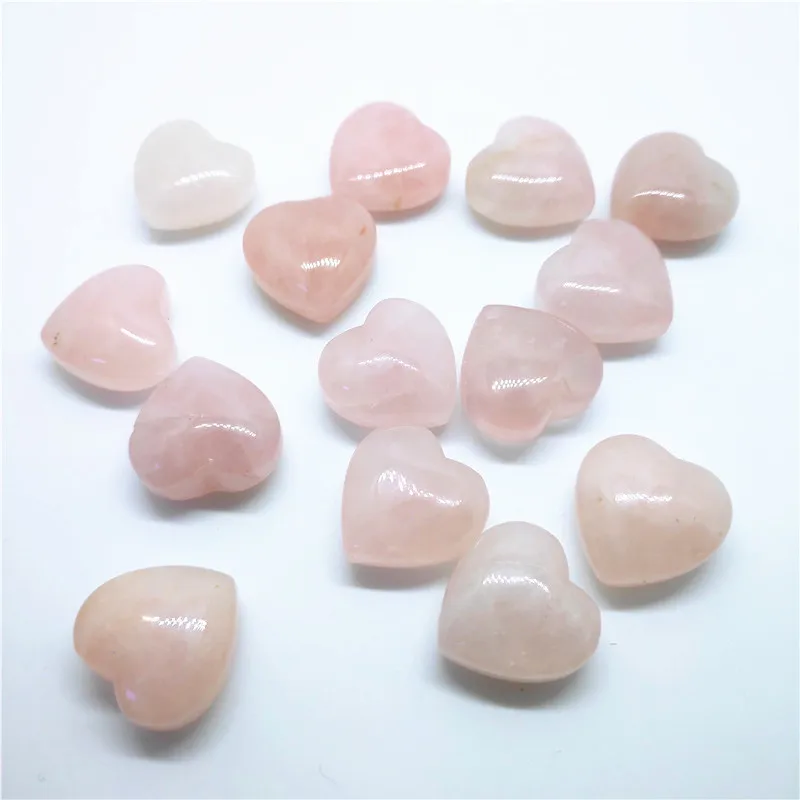 20mm Natural rose quartz Crystal Heart