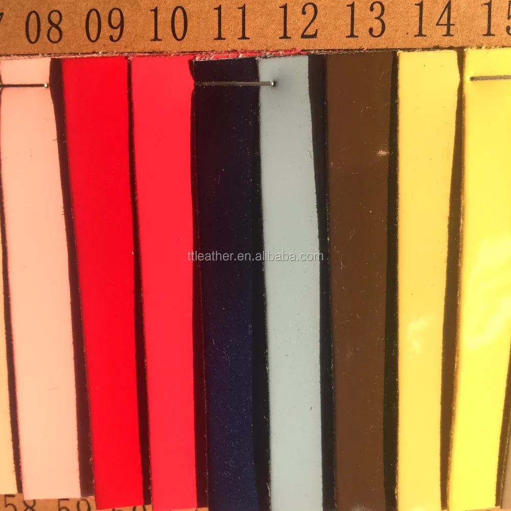 Suede backing 0.8mm Patent Mirror Effect PU Leather for Making Shoes and Bags