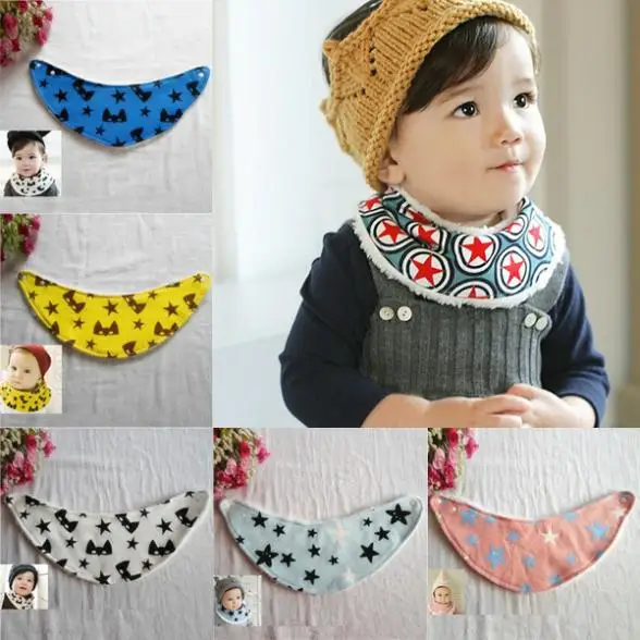 Winter Warm Infants Kids Cartoon Pattern Baby Towel Saliva Waterproof Lunch BibsZQ1