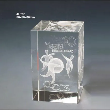 Factory Price Animal Design Crystal 3d Inner Laser Engraving Cube JL004