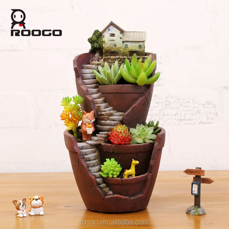 
 Roogo сувенирная Статуэтка 2 этаж садовый декор цветочных горшков под заказ  