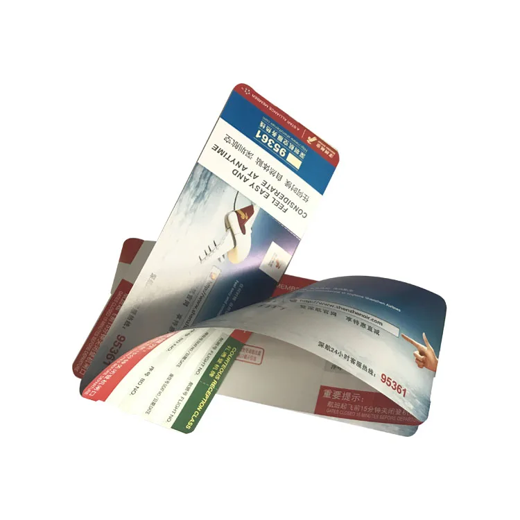 Термобумага с покрытием, печать билетов на авиаперевозку