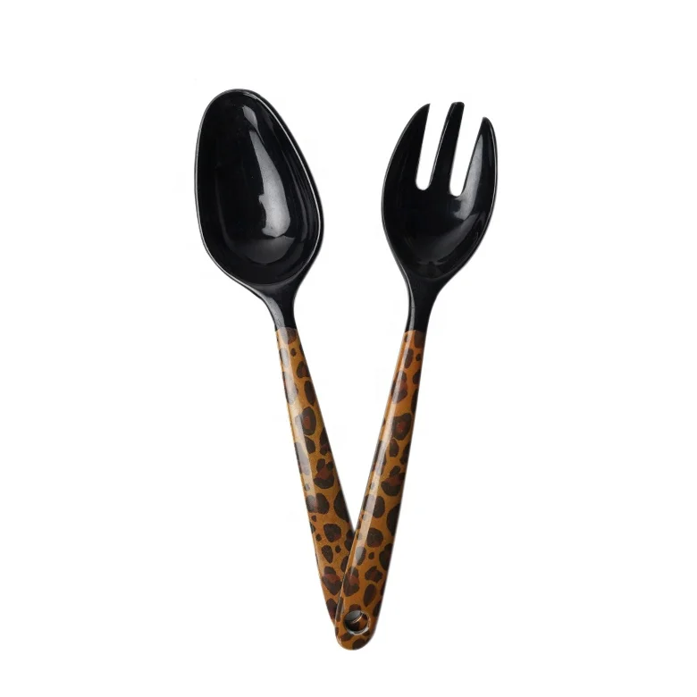 4 Spoons Leopard Animal Print Kitchen Utensils MCM Retro Stainless Steel