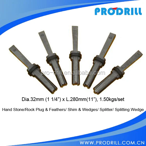 Plug and Feather Wedges Traditional Splitting Wedge and Shims Plug and Feathers for Breaking Rock