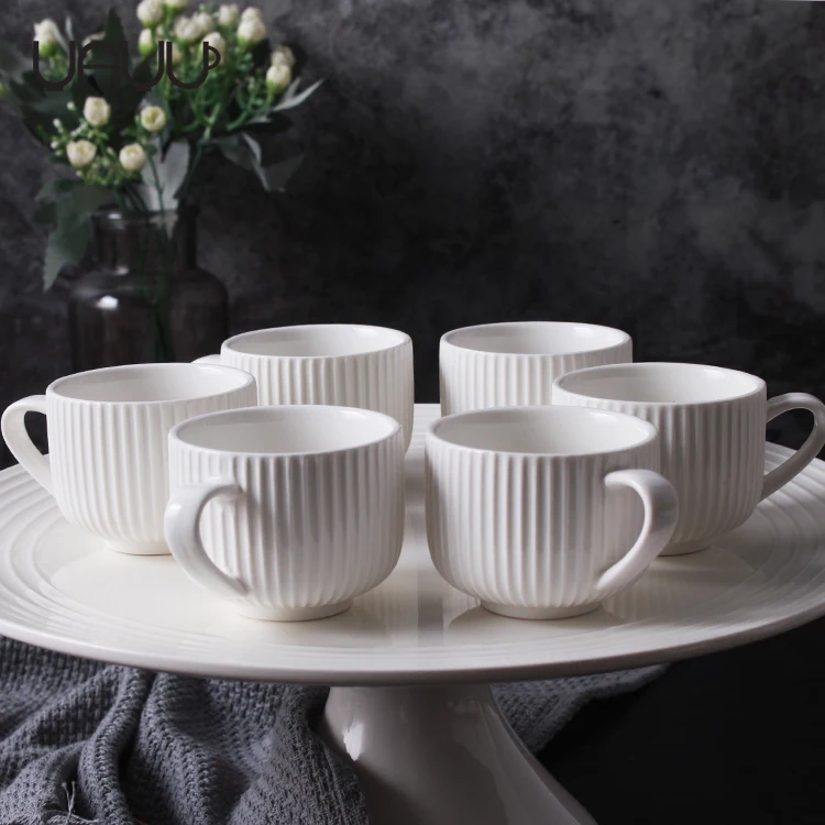 24pcs Porcelain Pure Antique Coffee Cheap White Tea Cups And Saucers
