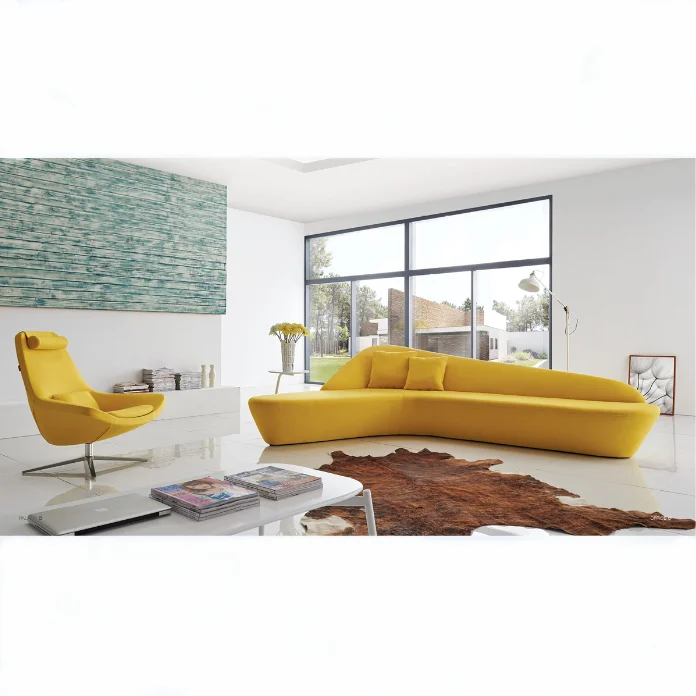 Conference Reception Waiting Sofa with Office Fabric Curved L Shape Sofa for Public Area Modern Furniture Corner Sofa