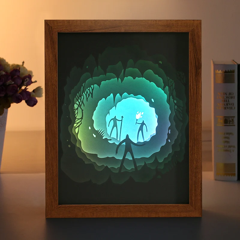 Papercut Light Boxes 3D Shadow Box Led Light Night Lamp Decorative Mood Light for Kids and Adults