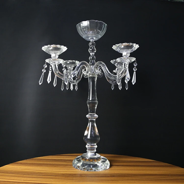 5 ветвей, оптовая продажа, Свадебный хрустальный канделябр, подвесной стеклянный шар, подсвечник