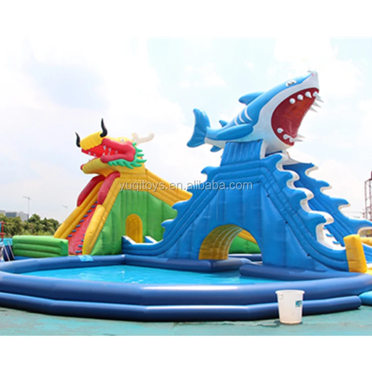 Dragon's Island's Shark Inflatable Water Park For Kids And Adult Outfit -  Buy Parque Acuático Inflable Grande Parques De Atracciones Al Aire Libre  Para Niños Y Adultos Product on 