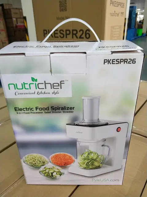 NutriChef PKESPR26 Electric Food Spiralizer 3 in 1 Food Processor