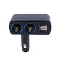 Black Color Universal 12V 24V Cigarette Lighter Adapter USB Car Chargers Dual USB Car Charger Auto