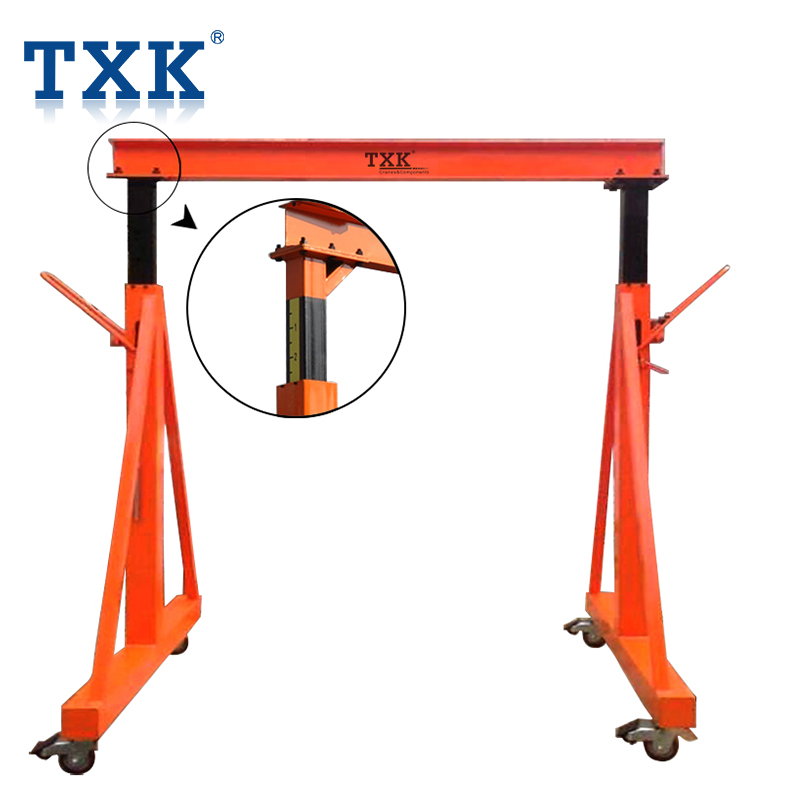 TXK Mini Adjustable Manual Mobile Gantry Crane 1 Ton