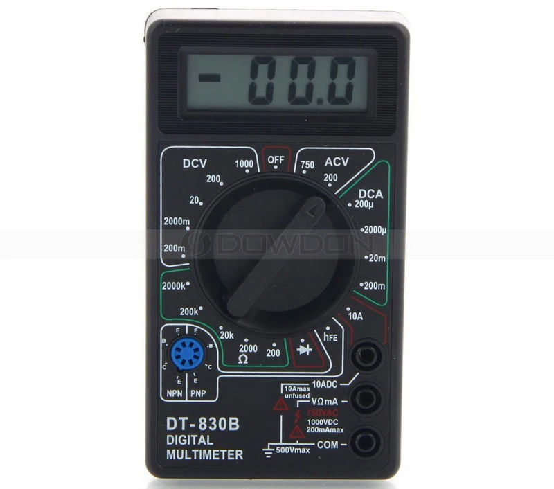 LCD Digital Voltmeter Ammeter Ohm Multimeter DT830B