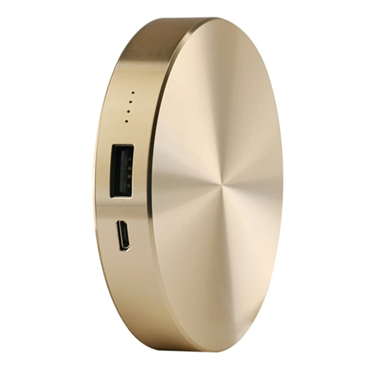 Mini Round Power Bank Aluminium Metal Powerbank 6000mAh Battery Banks