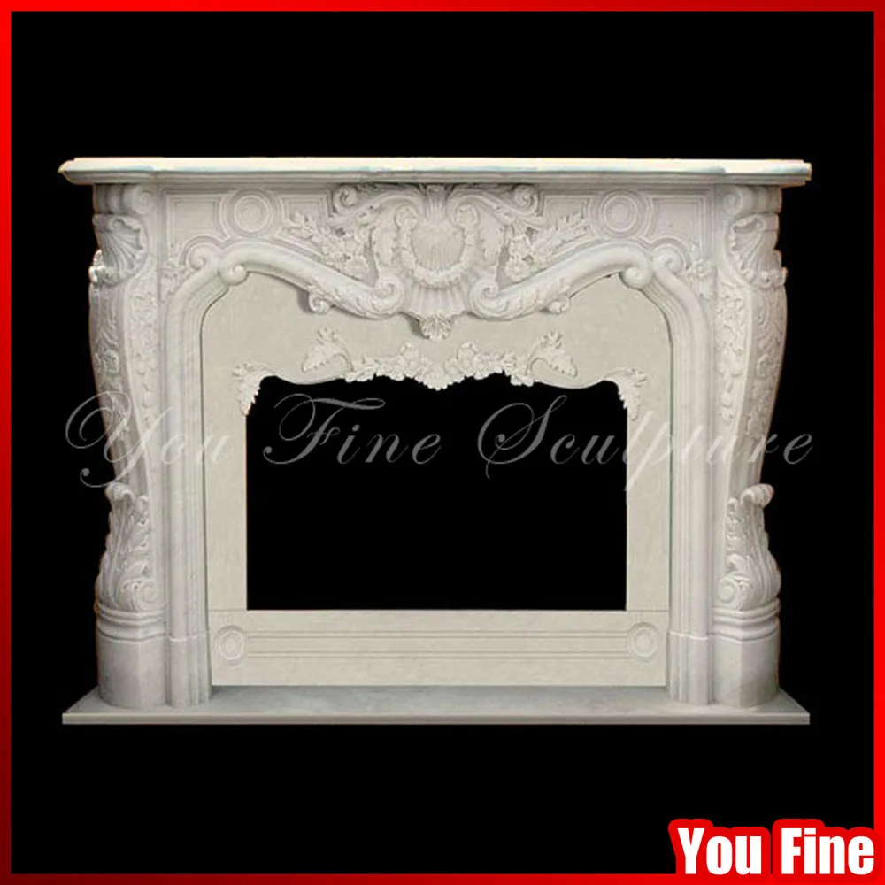 Полка для камина из белого мрамора французского Версаля с резьбой по цвету