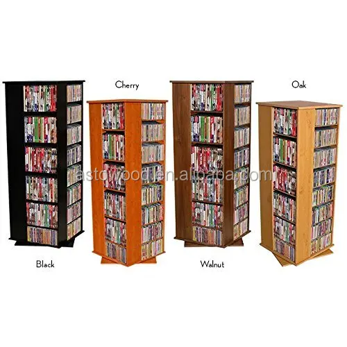 ASTO Spinning Tower CD DVD Storage Cabinet - Black Color