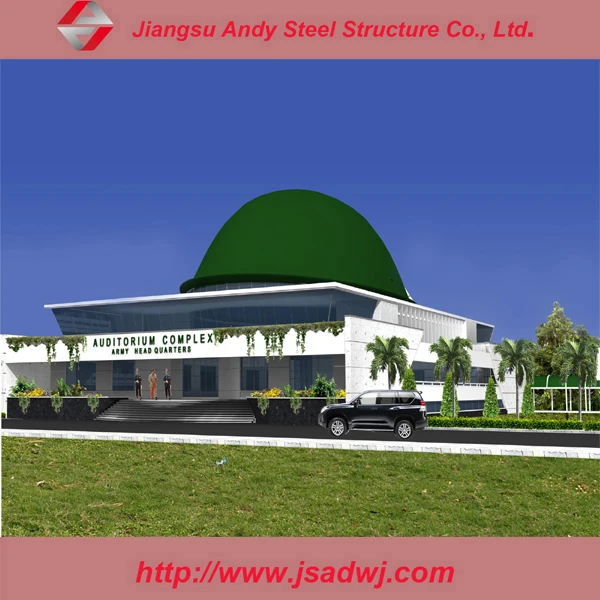 Design Steel Structure Mosque Dome Construction With Roof Material Cover