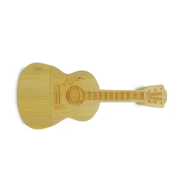 New Design Guitar USB Stick Wholesale 1gb 4gb Guitar Shaped Wooden USB 2.0 3.0