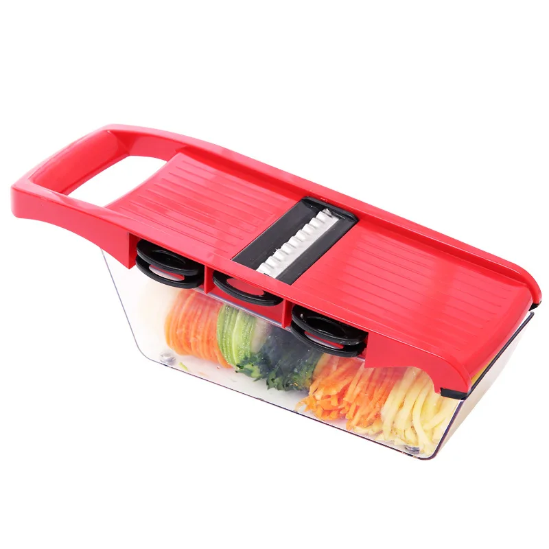 Multifunction Mandolin Vegetable Slicer  Vegetable Cutter With Container Lid 12 in 1 Magic Slicer