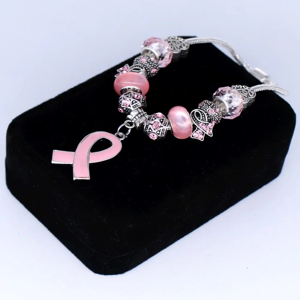 Cancer Survivor Breast Cancer Awareness Beaded Bracelets Pink