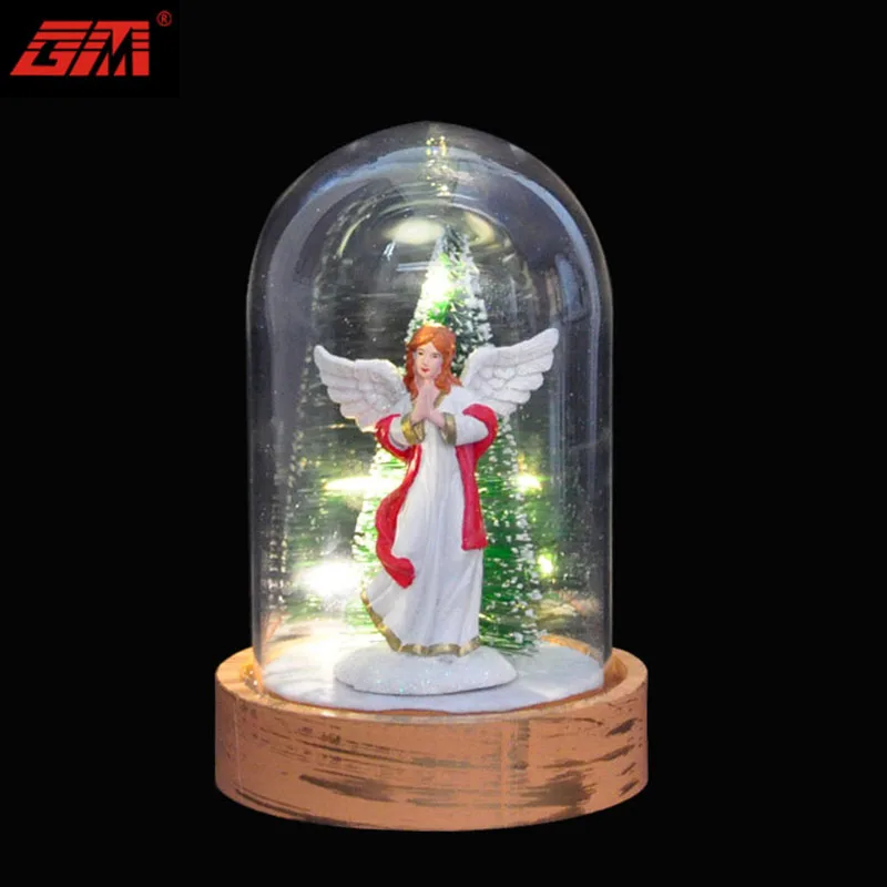 2022 factory direct sale new handmade christmas bell glass decoration with santa claus factory