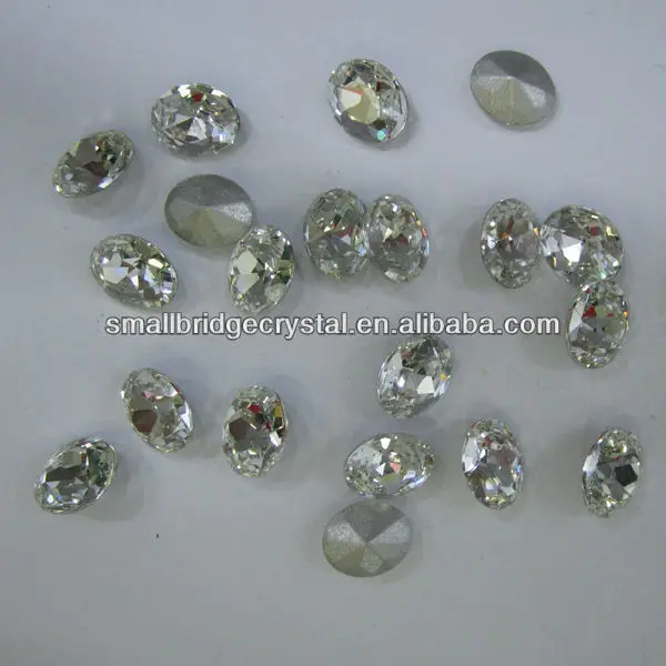 Oval Shape Point Back Crystal Stone