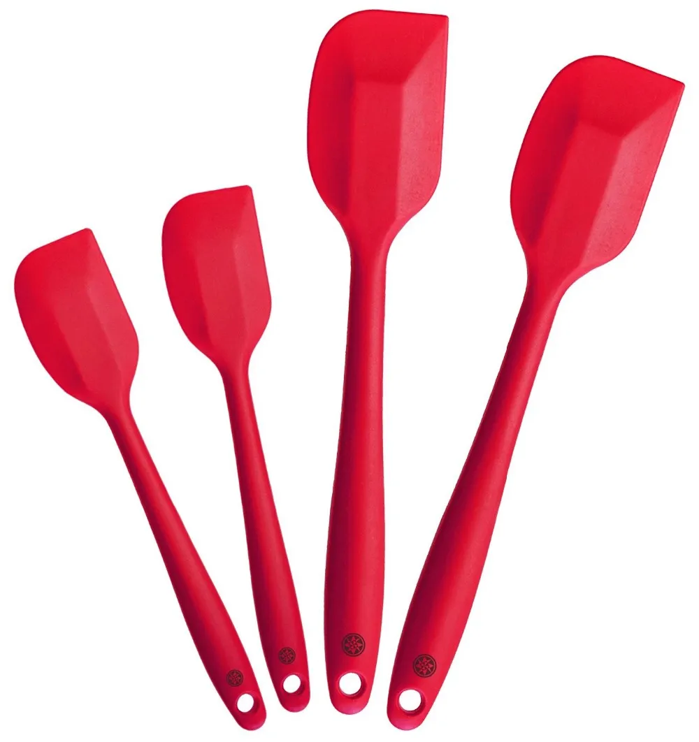 4-Piece Silicone Spatula Heat-Resistant Non-stick Rubber Spatulas with Stainless Steel Core 