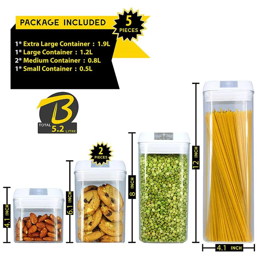 5 шт. экологически чистые пластиковые герметичные контейнеры для хранения пищевых
