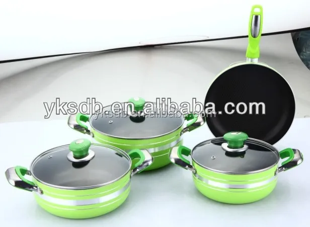 7Pcs Saladmaster Cookware with Nonstick Coating Inside and High Temperature Paint Outside