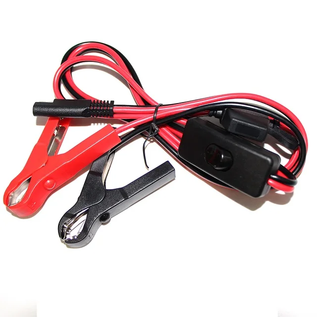 HATMINI 10FT Morsetto a coccodrillo a maschio Cavo per accendisigari, 12V/24V 18AWG Accendisigari maschio a clip per batteria Adattatore prolunga con fusibile da 10A