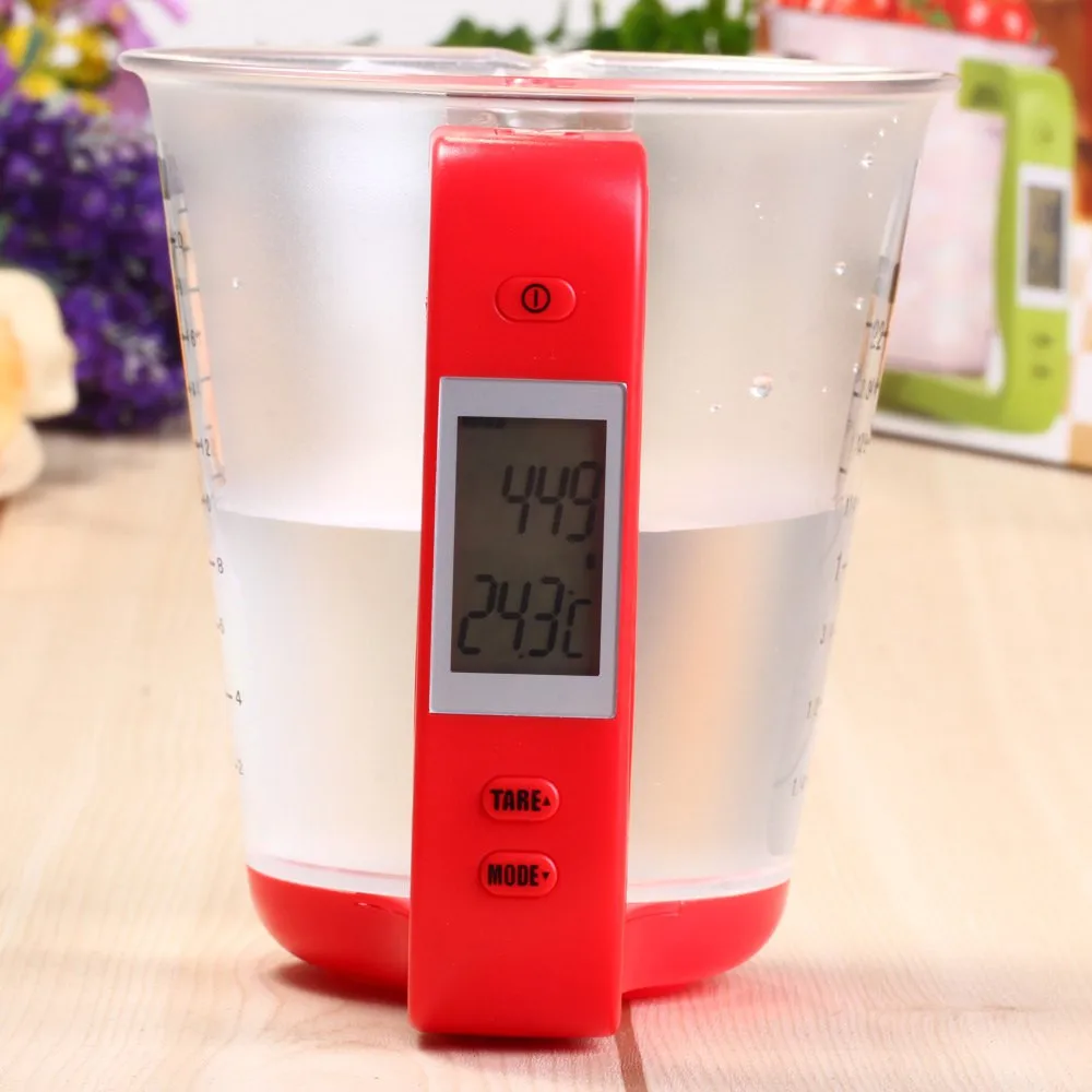 Digital LCD Display] 4-In-1 1-1000G 600ML Capacity Measuring Cup Detachable  Kitchen Scales Beaker Electronic Food Volume Weight Measurement Tool Units  Conversion/Tare Function