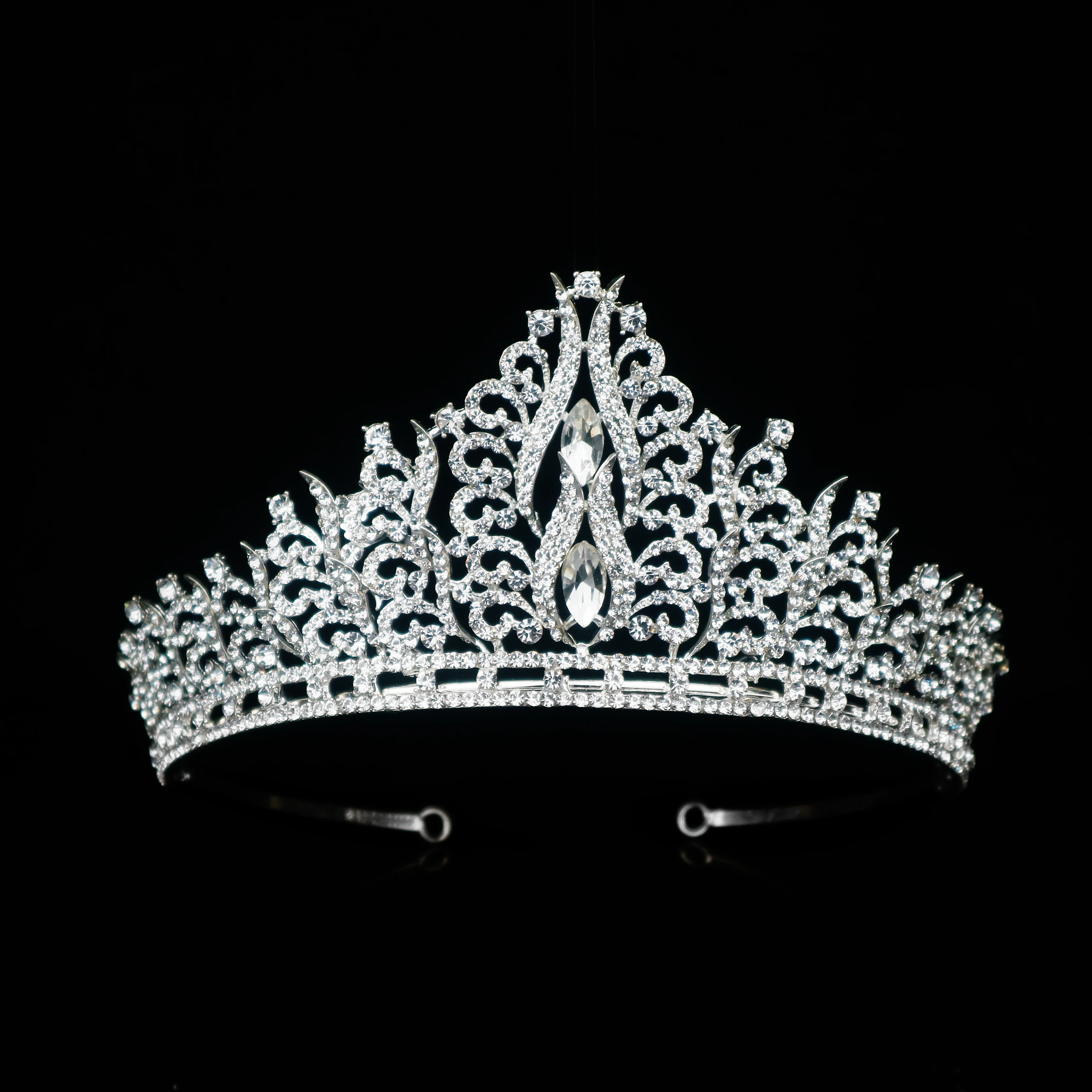 OSALADI Vintage Reina Cristal Diamante de Imitación Barroco Corona Nupcial Tiara Tocado Prom Corona 
